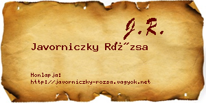 Javorniczky Rózsa névjegykártya