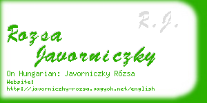 rozsa javorniczky business card