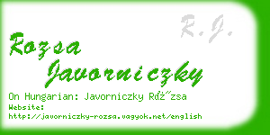 rozsa javorniczky business card